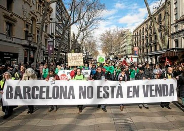 Marcha Barcelona Gentrificación